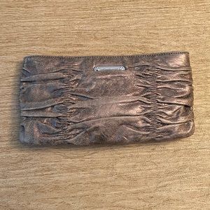 Gold shimmer clutch bag